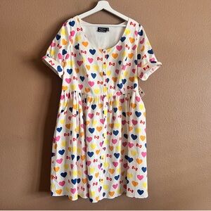 ModCloth x Hello Kitty Midi Dress with Heart and Bow Pattern Size 20W NWT